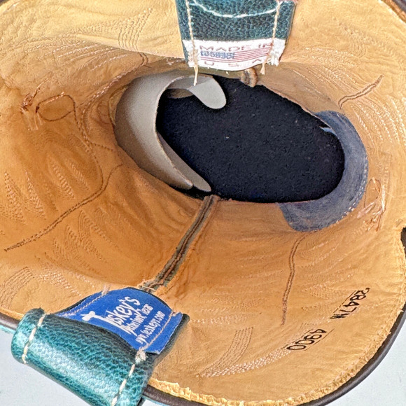 TESKEY'S Masonic Western Boots MENs Size 9 MADE IN USA Leather BRAND NEW IN BOX - Picture 11 of 12